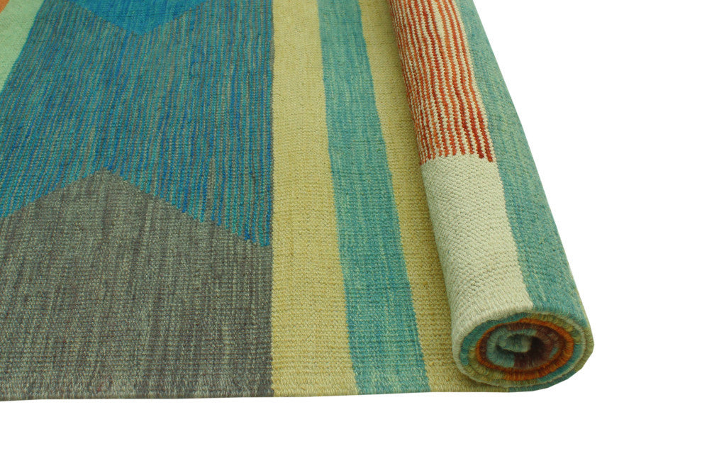 Winchester Kilim Olaniyan Blue/Ivory Rug, 8'6x11'6