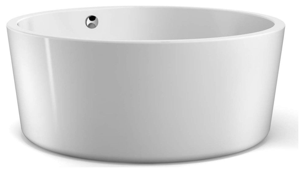 HEATGENE 59" Acrylic Freestanding Bathtub Contemporary Soaking Tub