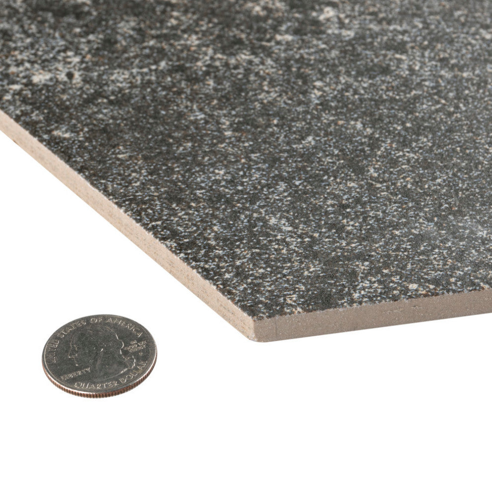 Nagpur Grand Hex Grafito Porcelain Floor and Wall Tile