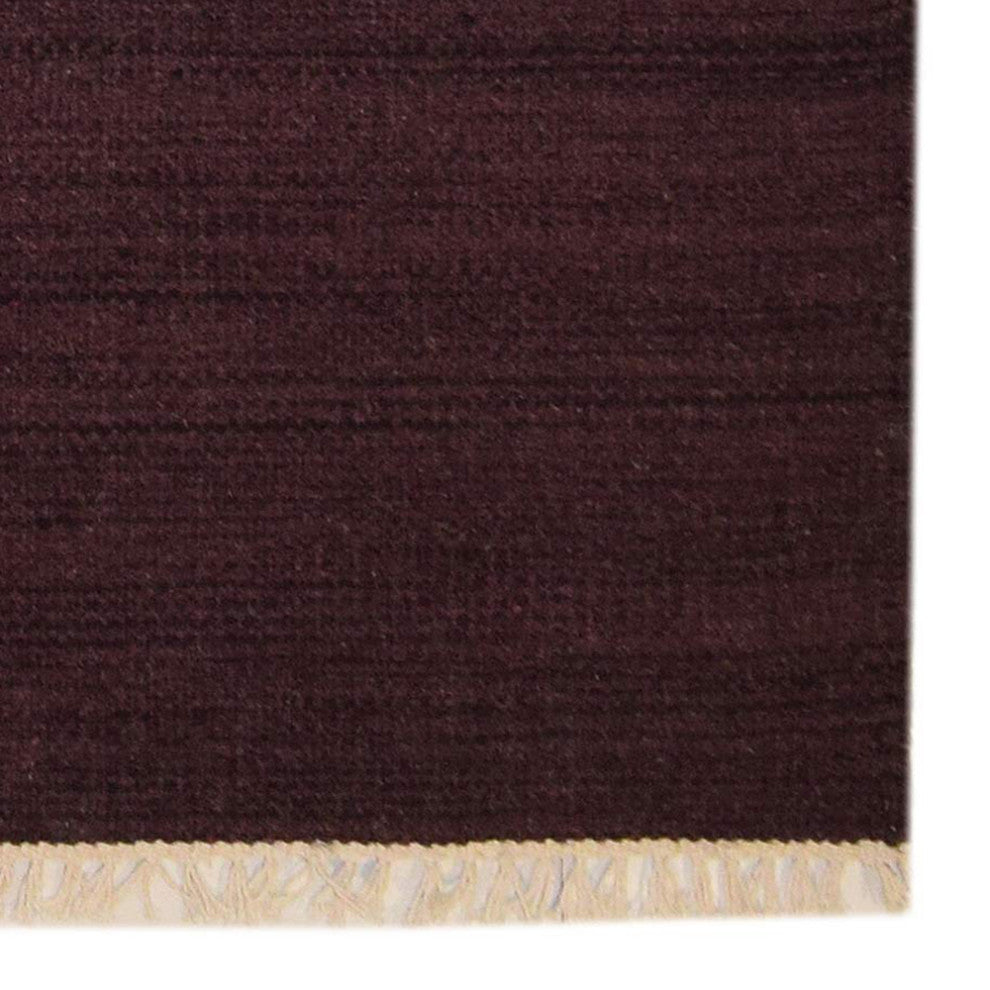 HAND WOVEN FLAT WEAVE KILIM WOOL ECO-FRIENDLY AREA RUGS, Rectangle, Plum, Solid, Plum, [Rectangle] 9'x12'