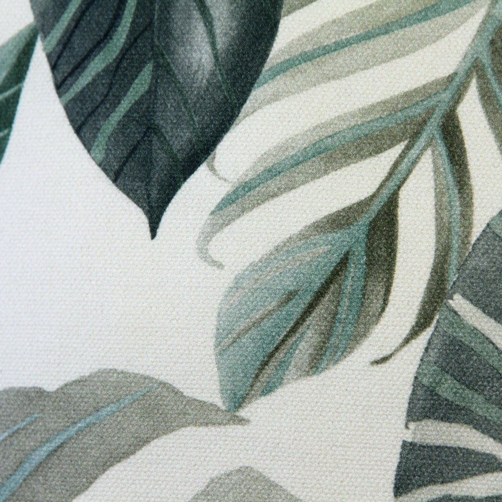Thai Garden Gray Leaf Throw Pillow 20x20, with Polyfill Insert