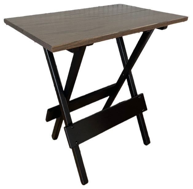 Folding Table, Set of 4, With Casters, Black and Antique Slate