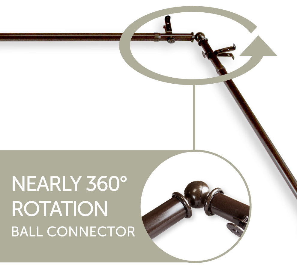 Bay Window Curtain Rod, Cocoa
