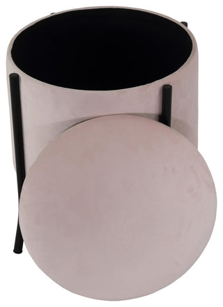Cortesi Home Seattle Storage Ottoman, Blush Pink Velvet