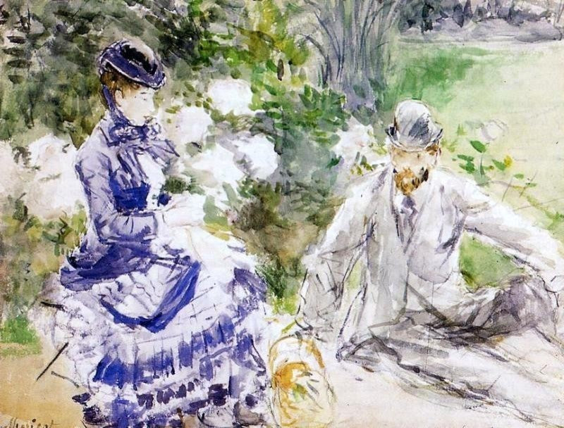 Berthe Morisot By the Water, Gallery Wrapped Canvas Print, 21"x28"