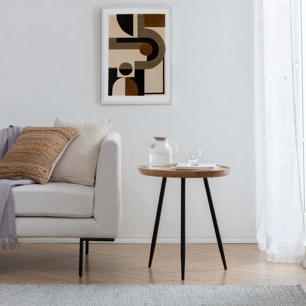 Chervey Tri Pin Side Table, Natural