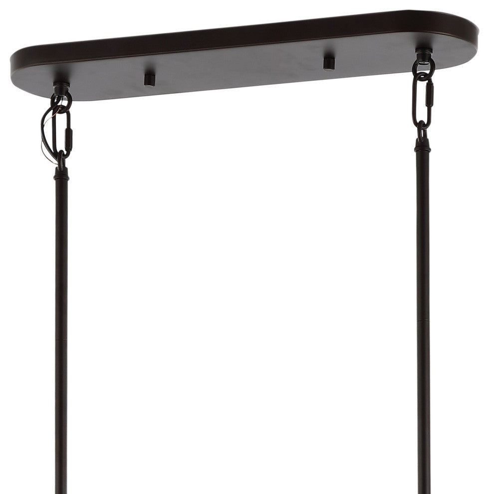 Chadwick 42" 4-Light Rustic Farmhouse Iron Linear LED Pendant, Oil Rubbed Bronze