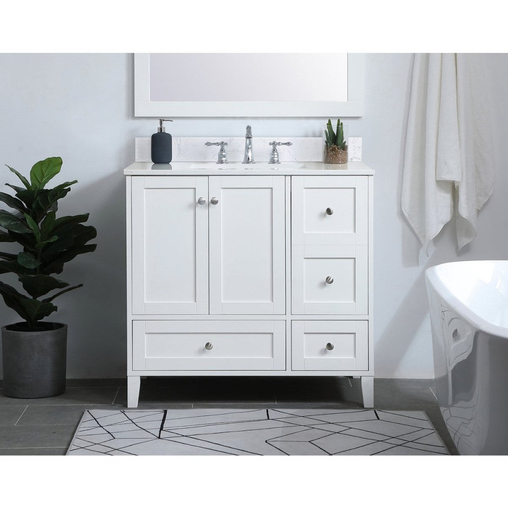 Elegant Decor sommerville Bathroom Vanity White