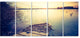 Amazing Sunset over Clam Lake, Landscape Canvas Art Print, 60"x28", 5 Panels