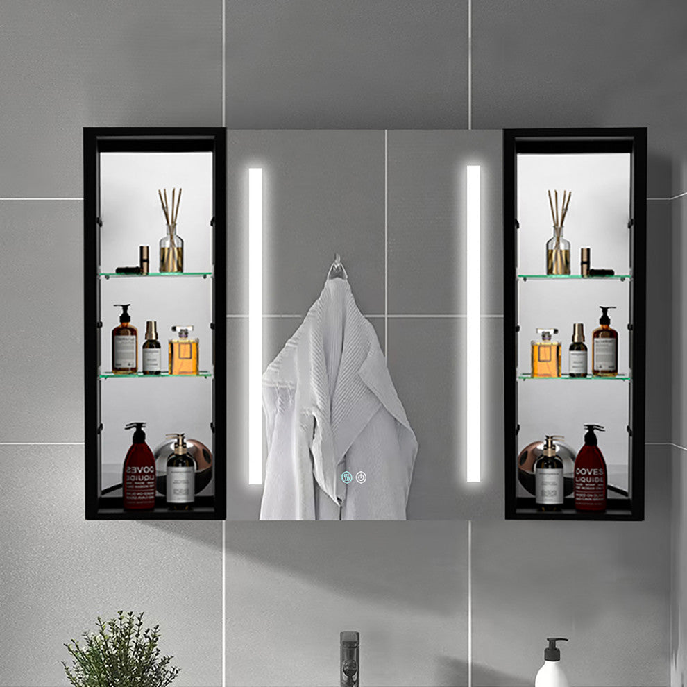 40 in.W x 30 in. H Aluminum Surface Mounted LED Medicine Cabinet with Doors