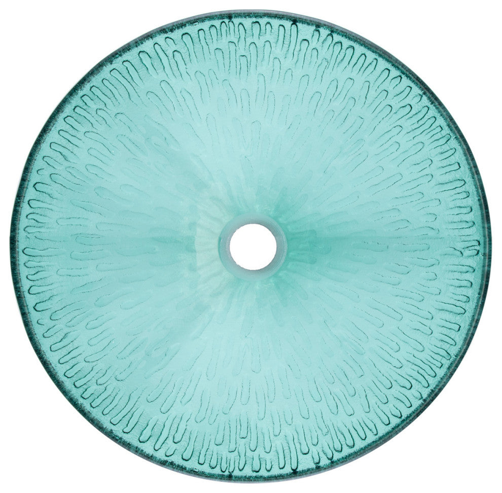 Eden Bath EB_GS56 Green Drops Round Tempered Glass Vessel Sink