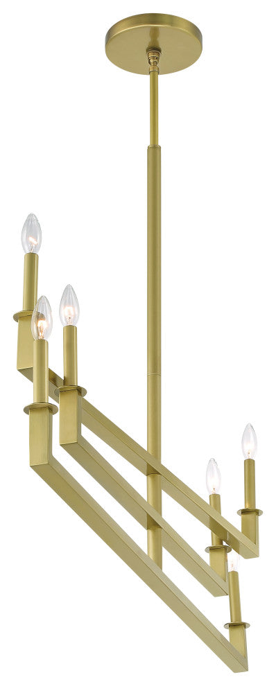 Crystorama DNT-6046-AG Dante 6-Light Aged Brass Chandelier