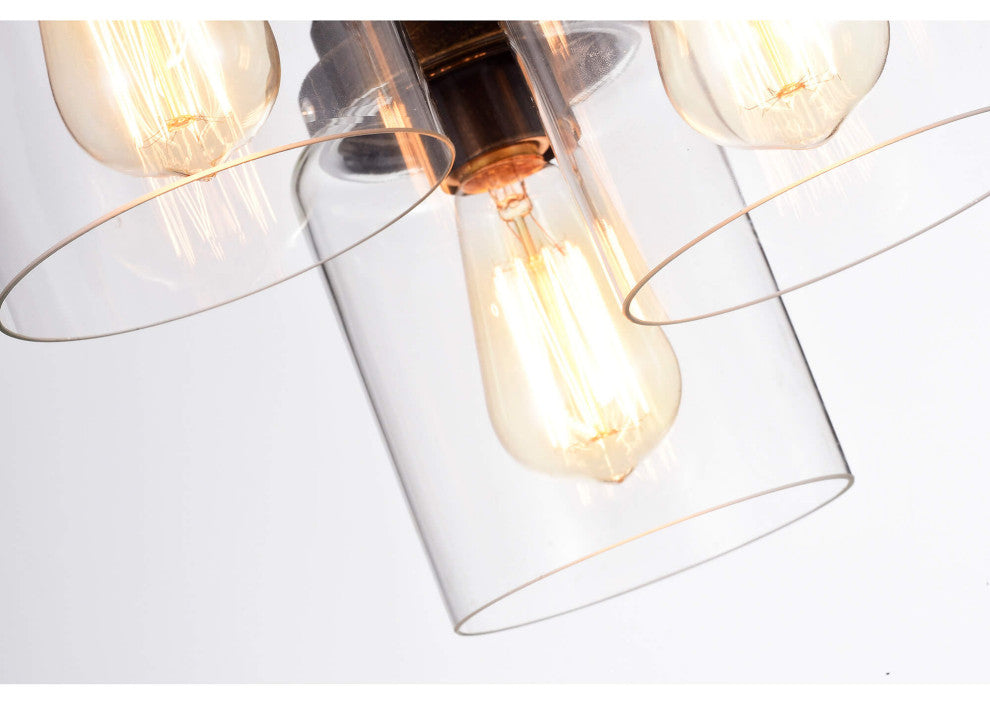 April Flush Mount With Simple Clear Glass Shades