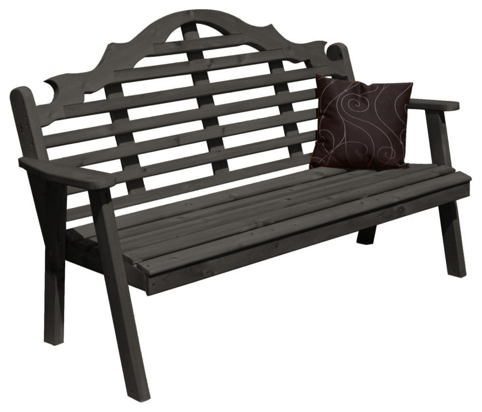 Pine Marlboro Garden Bench, Charcoal Stain, 5 Foot