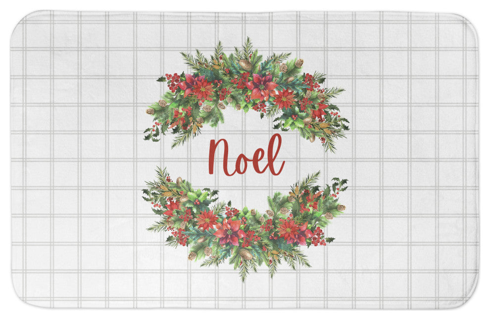 Noel Holly Wreath 21x34 Bath Mat