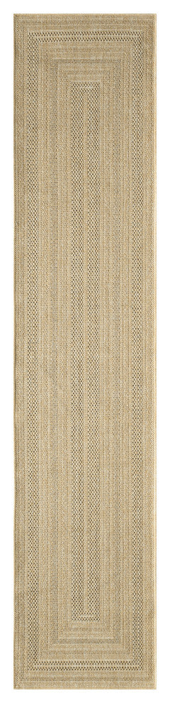 Nourison Tulum 2' x 6' Taupe Grey Outdoor Rug