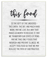 This Food Prayer Subtle Birch Typography Wall Plaque Art, 10"x15"