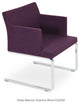 Soho Flat Lounge Chair, Chrome Plated Solid Steel Base, Black Leatherette