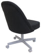 M-235 Swivel Metal Dining Caster Chair, Grey Vinyl - White