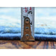 Sapphire Blue Fine Peshawar Soft Wool Hand Knotted Wide Runner Rug, 3'9"x13'3"