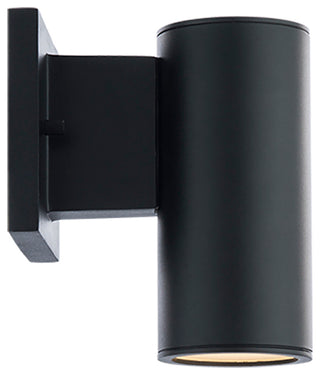 Cylinder LED Single Indoor/Outdoor Wall Light, Black, 8" Down or Up Light