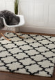 Dubach Morrocan Trellis Shag Rug - White and Black - 5' X 7' 2"
