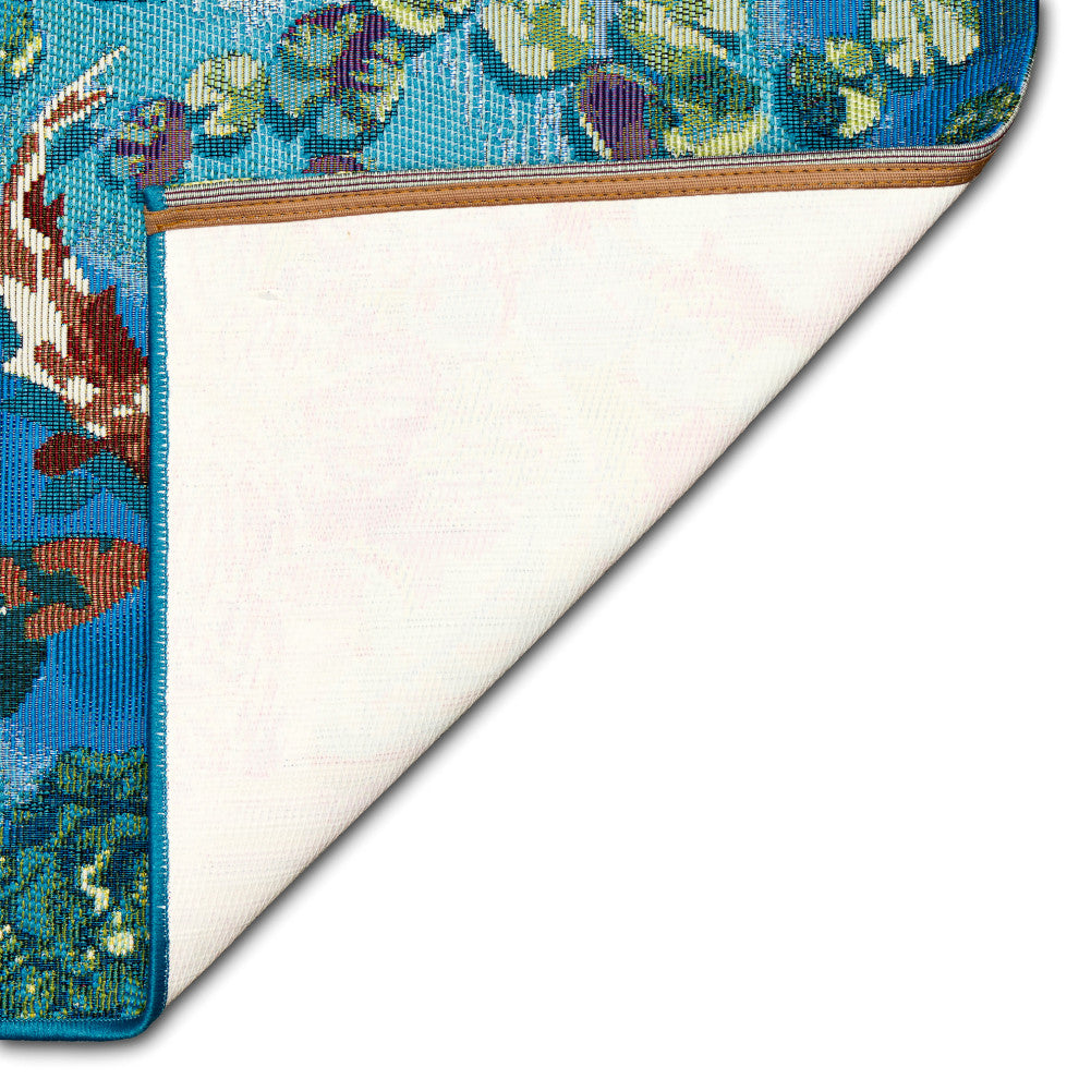 Esencia Koi Pond Indoor/Outdoor Mat Aqua 1'11"x4'11"