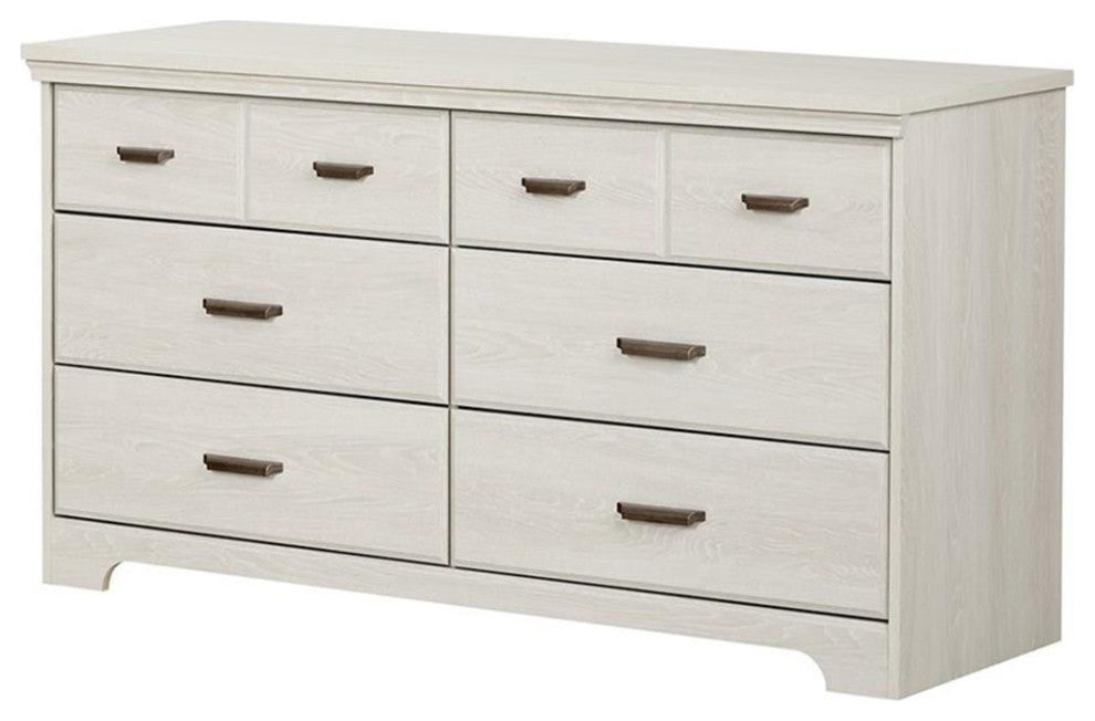 South Shore Versa 6 Drawer Dresser in Winter Oak