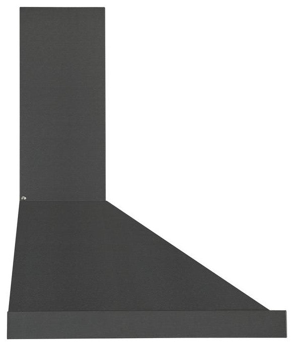 30" Convertible Wall Mount Pyramid Range Hood, Black Stainless Steel