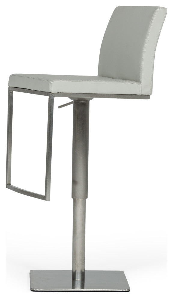 Modrest Folsum Modern Light Gray and Brushed Stainless Steel Bar Stool