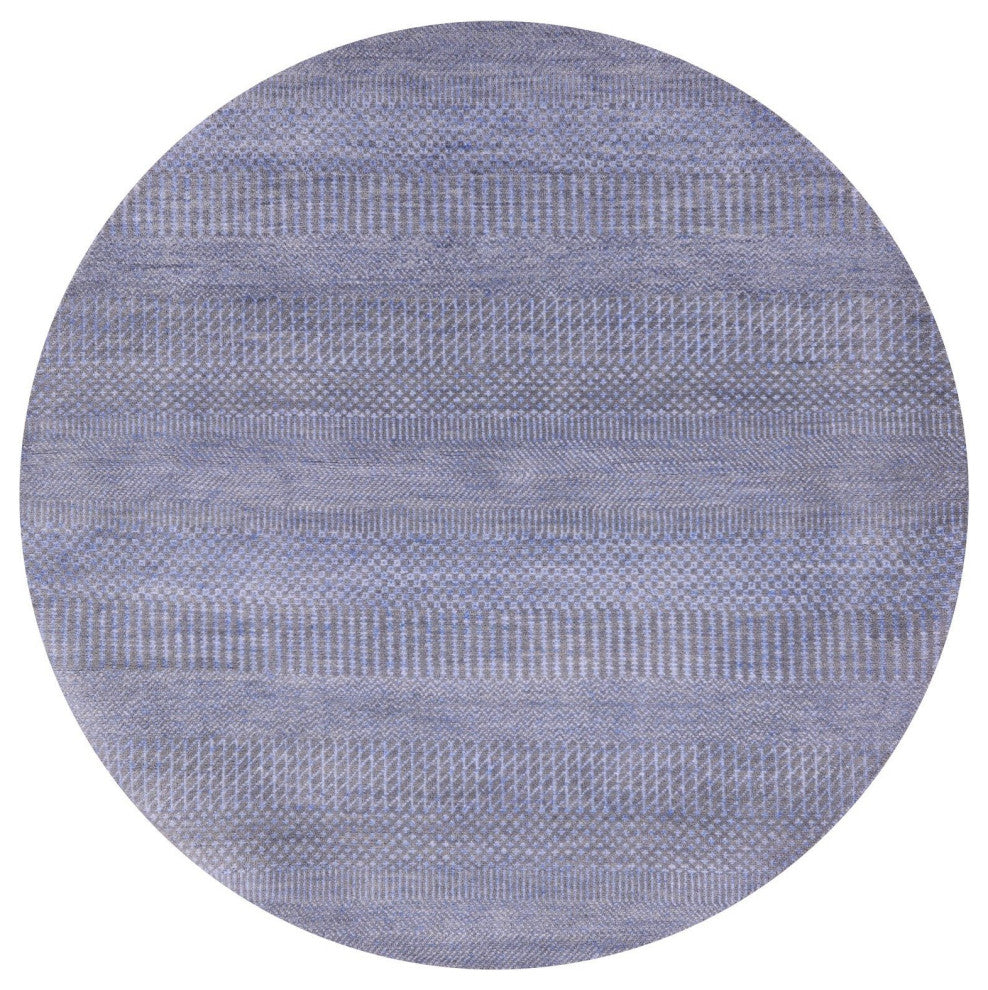 4' Round Savannah Grass Handmade Wool and Silk Rug Q11491