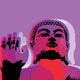 Buddha Pop Art, Purple, 36"x36" Stretched