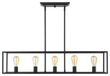 Golden Lighting Wesson 5-Light Linear Pendant, Black, 2072-LPBLK