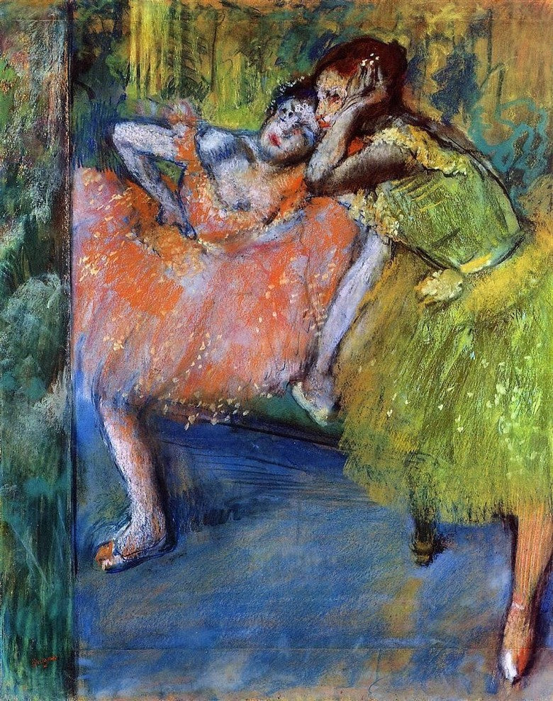 Edgar Degas Two Dancers in the Studio, 20"x25" Wall Decal