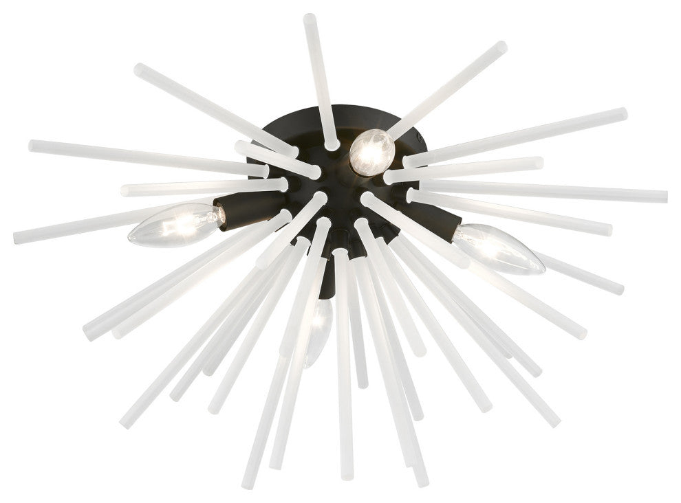 Uptown 4 Light Black Flush Mount