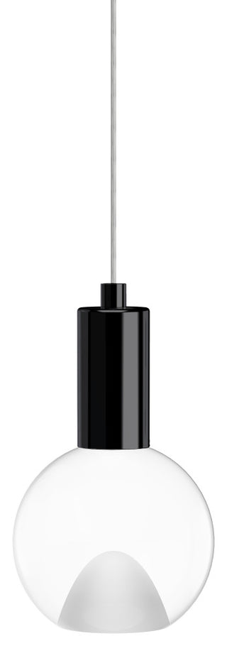 Globe Small 3" Clear Acrylic Single Pendant - Matte Black Socket