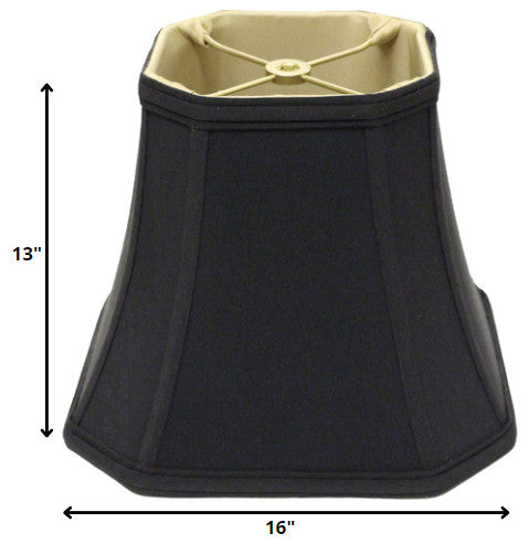 16" Black With Bronze Lining Slanted Square Bell No Slub Lampshade