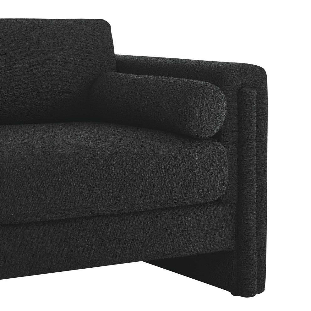 Visible Boucle Fabric Sofa - Black
