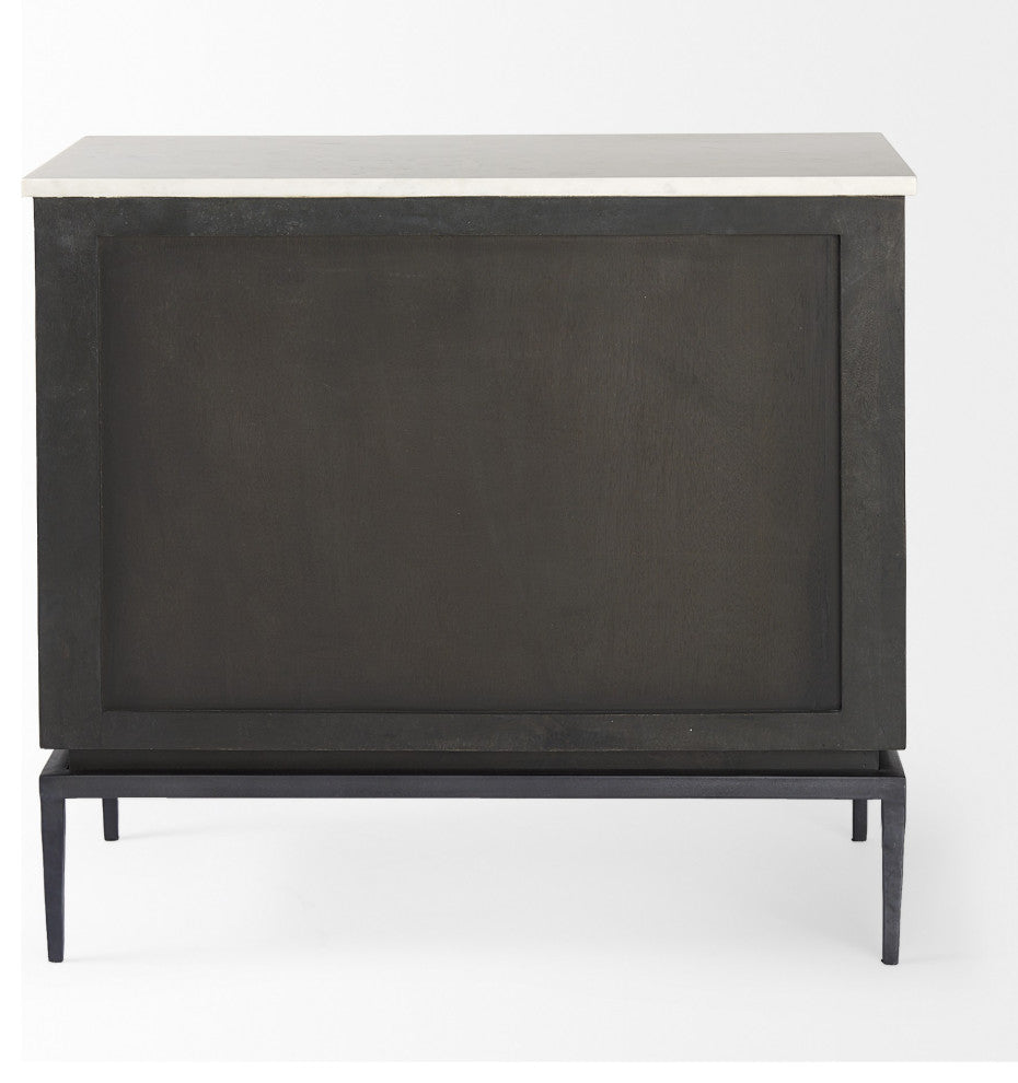 Updated Rustic Dark and Light Marble Top Dresser