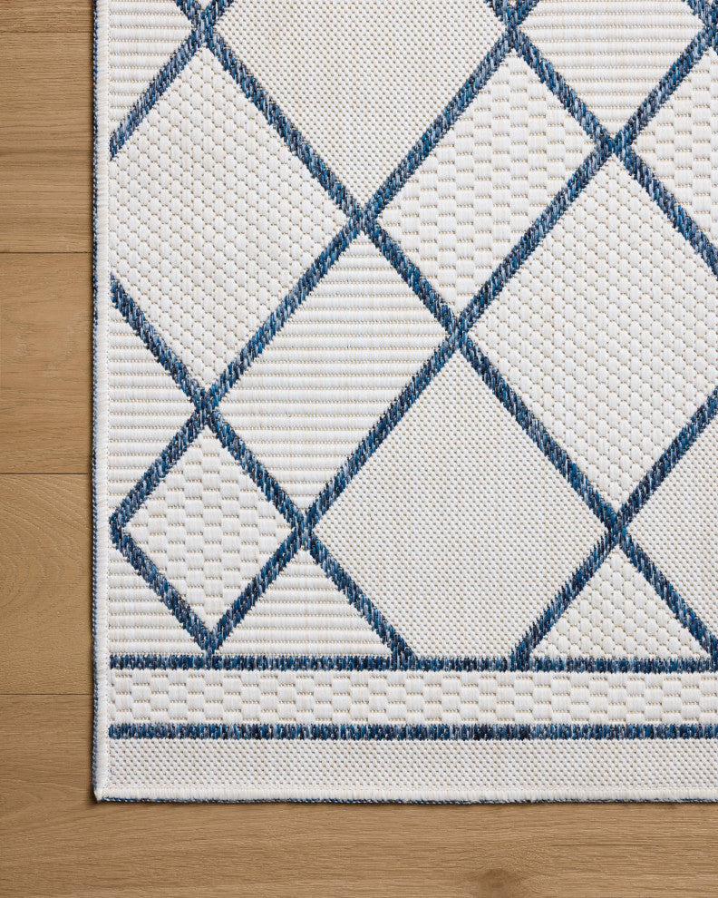 Loloi Easton Ivory / Denim 18" x 18" Sample Rug