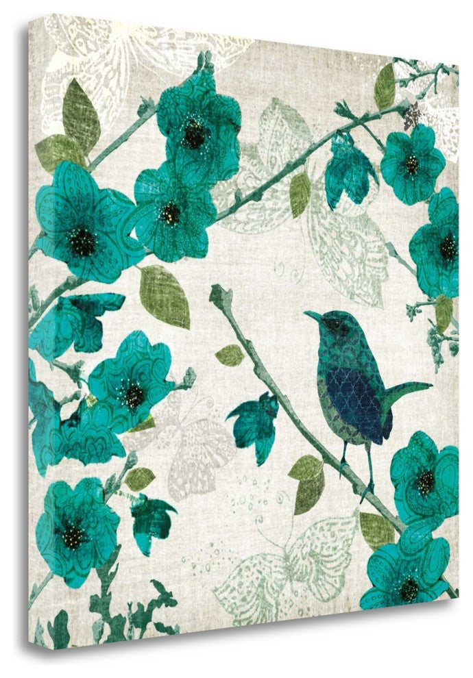 "Birds And Butterflies I" By Tandi Venter, Giclee Print on Gallery Wrap Canvas