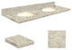 Quartz 61"x22" Double Sink Vanity Top, Single Faucet Hole, Carmel, Biscuit Bowl