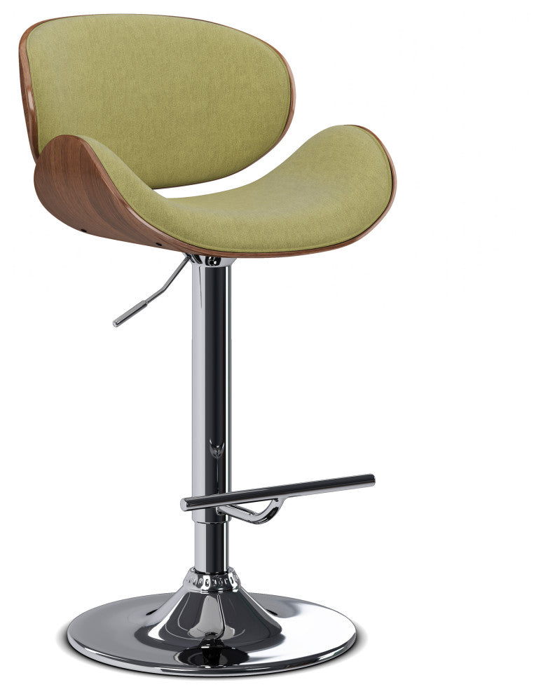 Marana Bentwood Adjustable Swivel Bar Stool, Acid Green