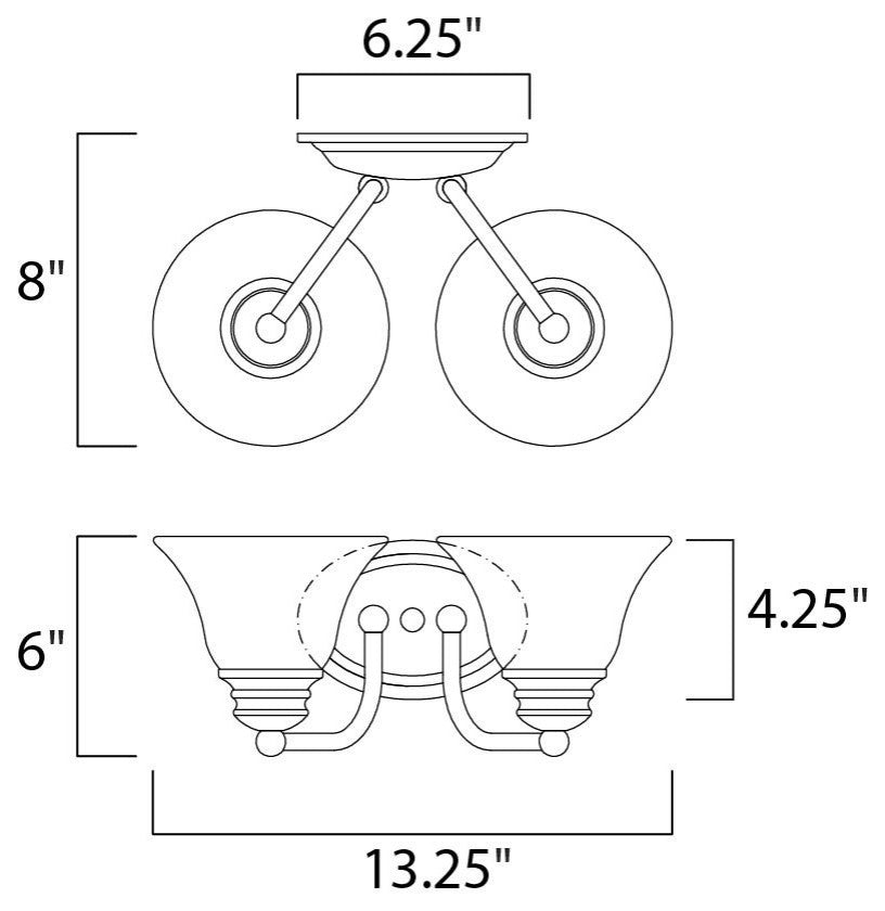 Maxim Malaga 2-Light Bath Vanity Oil Rubbed Bronze - 2687MROI