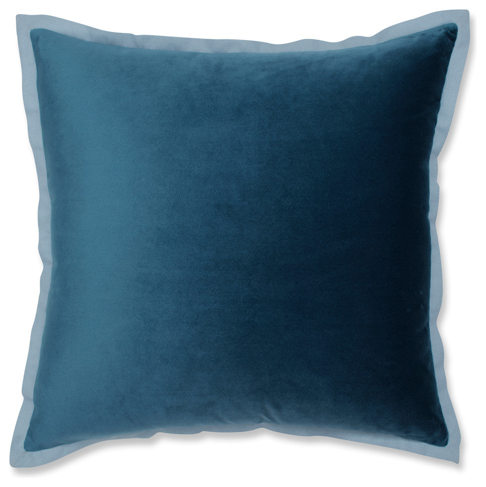 Velvet Flange Peacock Teal Throw Pillow, 18"