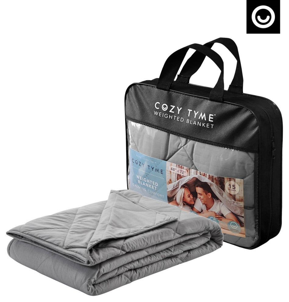 Cozy Tyme Hajia Weighted Blanket 25 Pound 72"x80", Gray