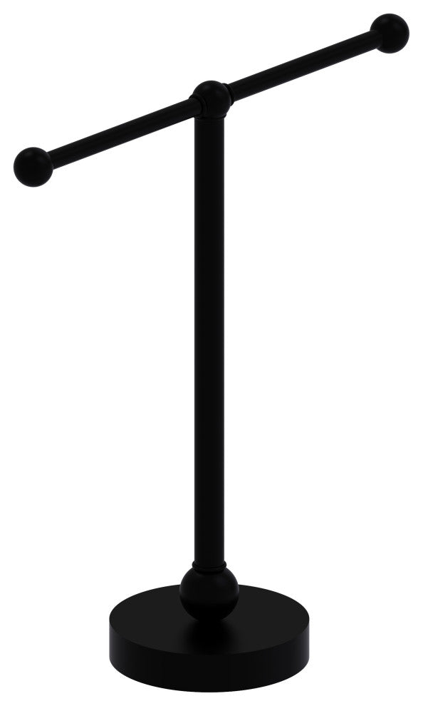 Vanity Top 2 Arm Guest Towel Holder, Matte Black
