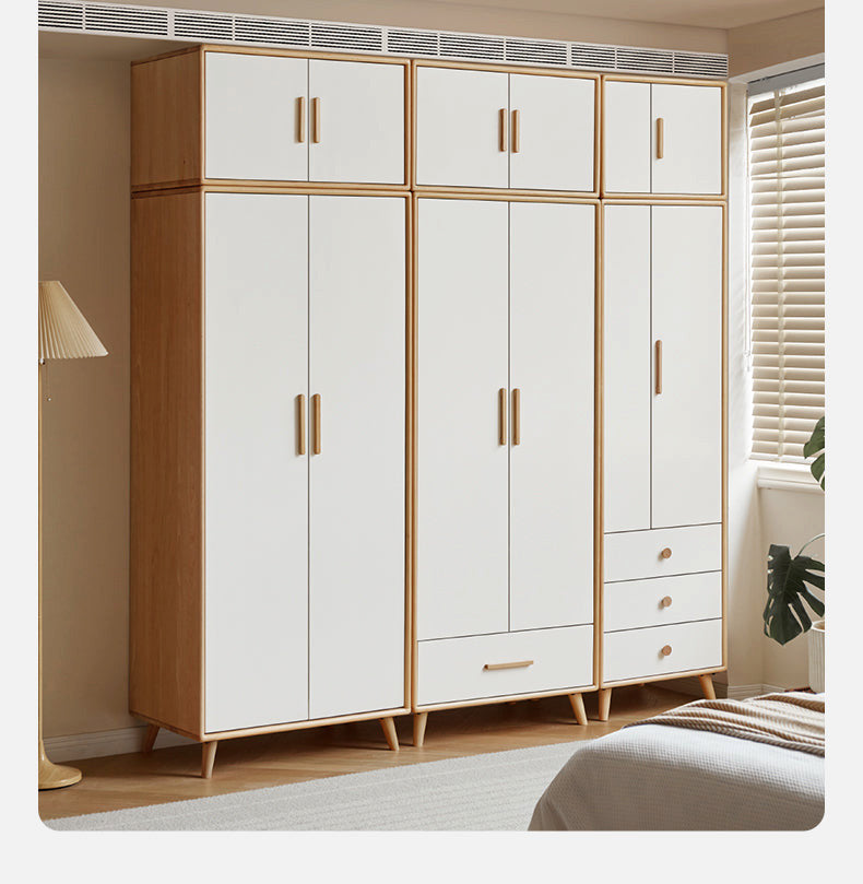 Beech solid wood wardrobe combination, Wardrobe Combination Ad 55.1x22x74.8inch