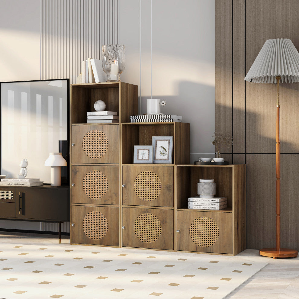 Freestanding Storage Cabinet with Door for Living Room Bedroom, 49" X 47"
