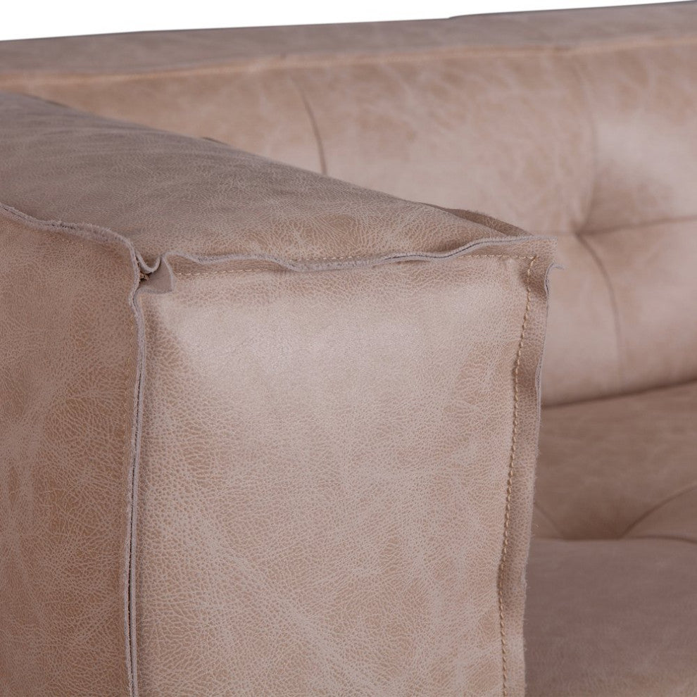 Portia Cream Leather Sofa